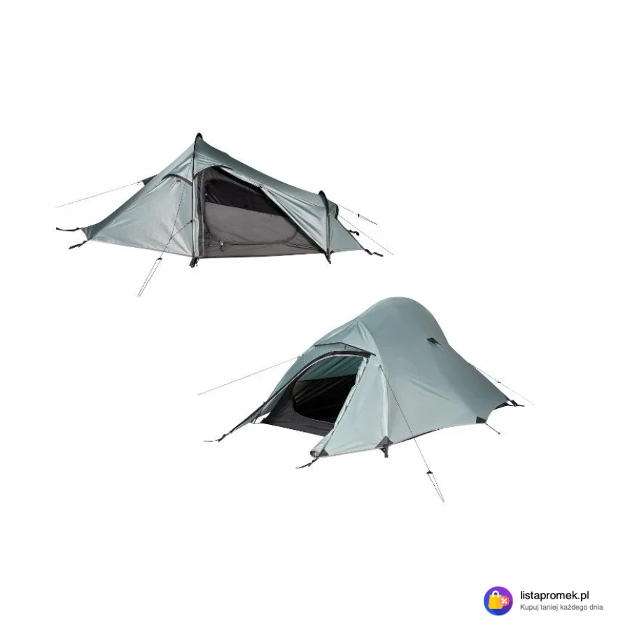 Namiot trekkingowy 2-osobowy, szaro-niebieski