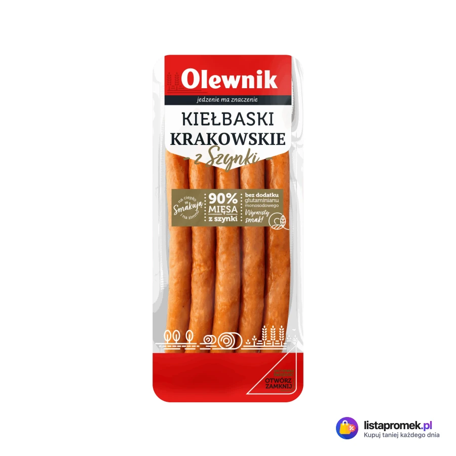 Kiełbaski krakowskie z szynki / bekonowo-serowe