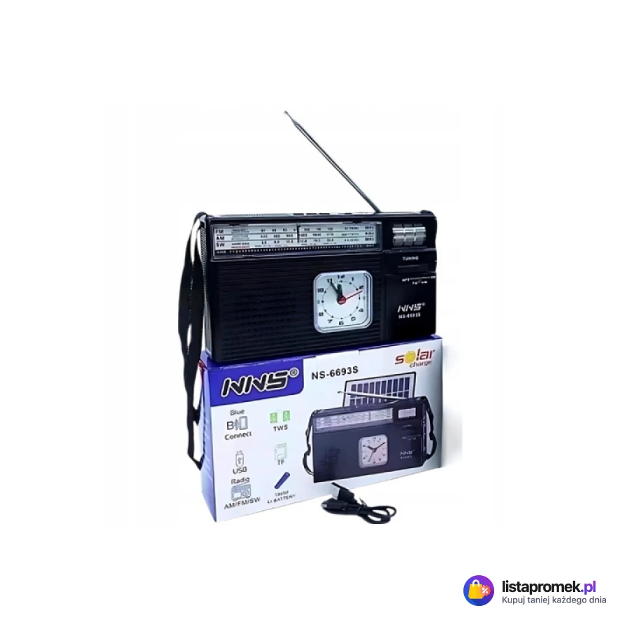 Radio z panelem solarnym lub zegar
