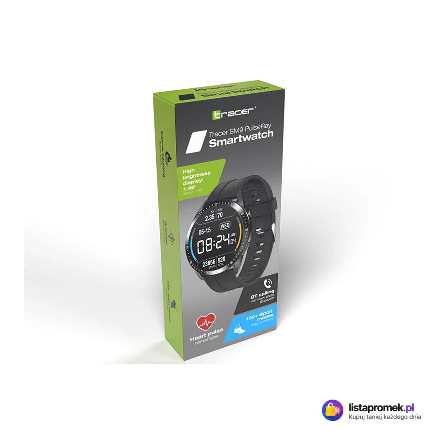 Smartwatch SM9 PulseRay 1,46", czarny
