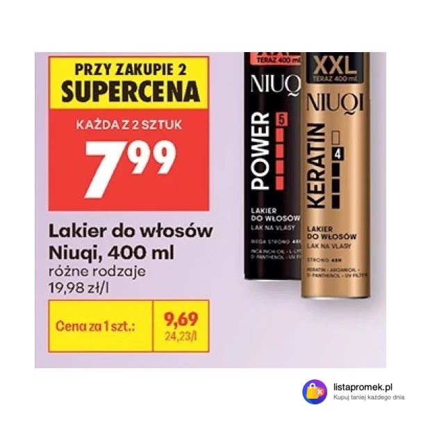 Lakier do włosów Niuqi