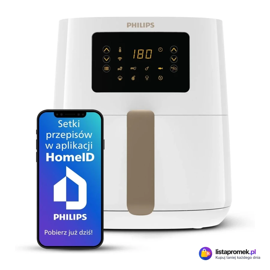 Frytkownica beztłuszczowa Ovi Connected HD9255/30 4,1 l, biała