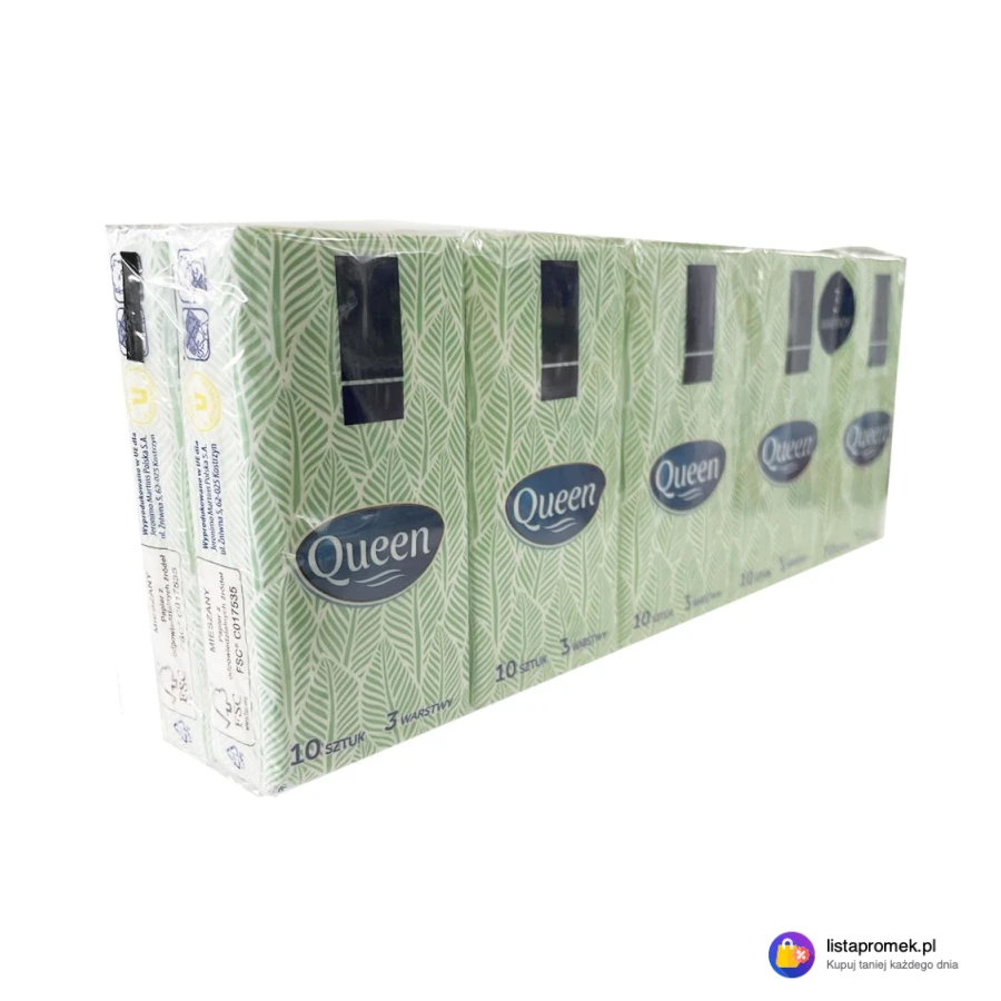 Chusteczki higieniczne mentolowe Queen, 10x10 szt.