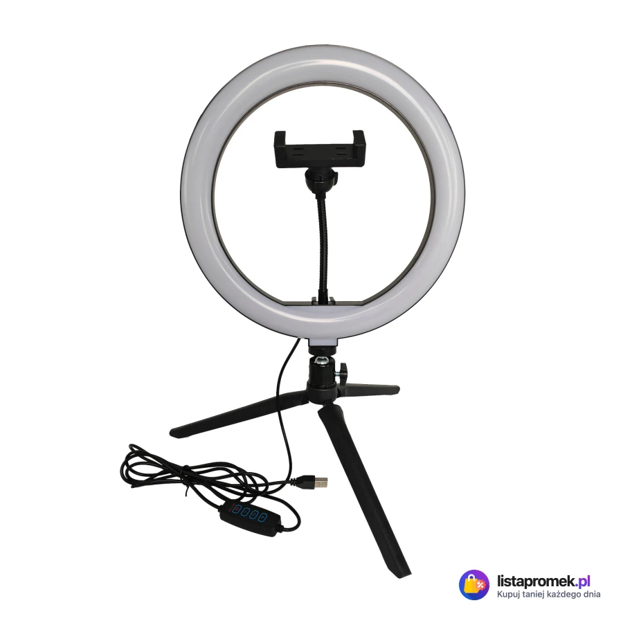 Lampa pierścieniowa LED Goldlux do selfie, 26 cm, USB