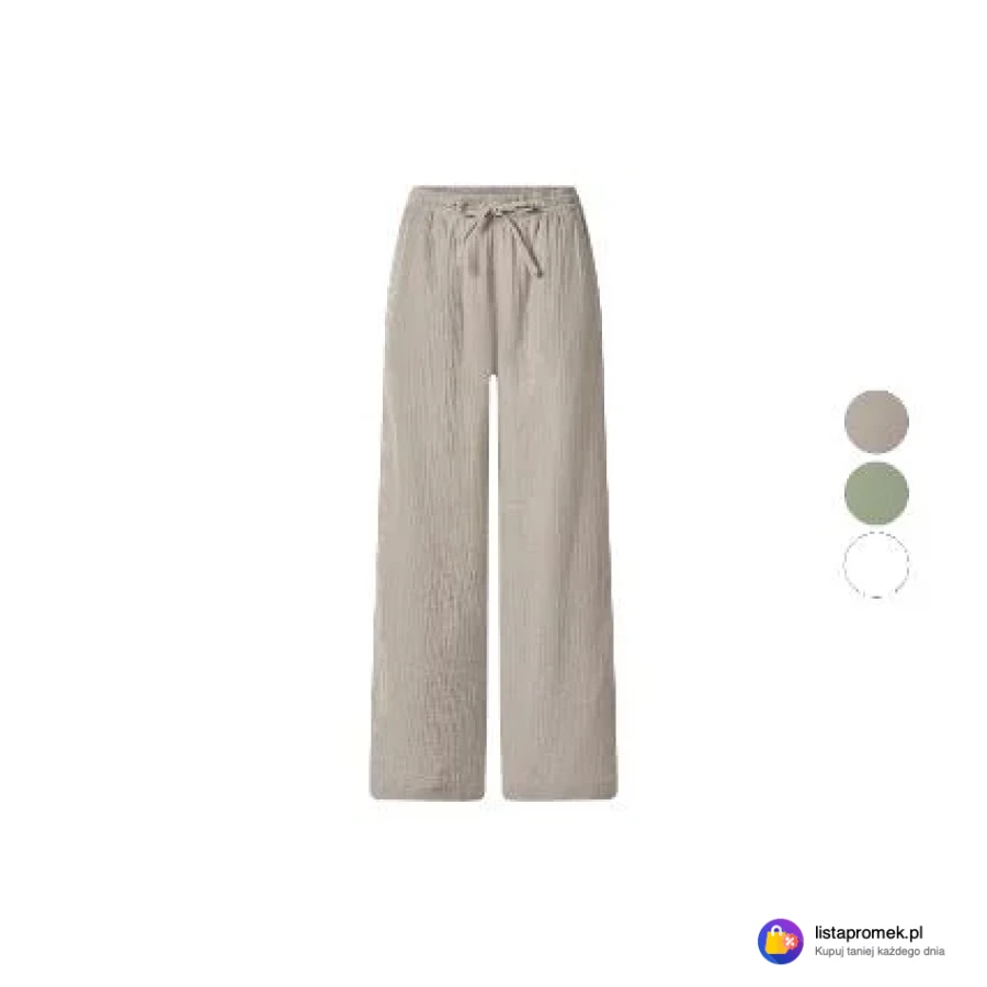 Spodnie damskie z bawełny muślinowej