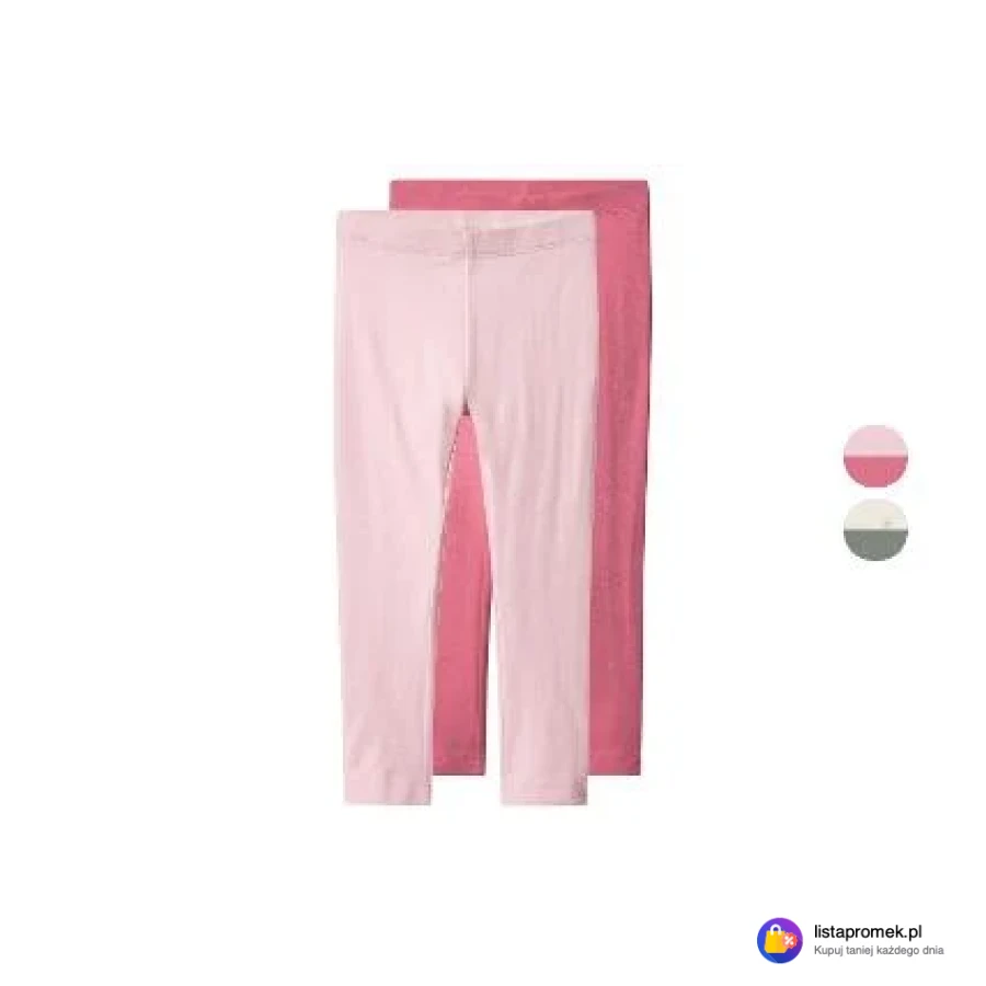 Legginsy dziewczęce z bawełną, 2 pary