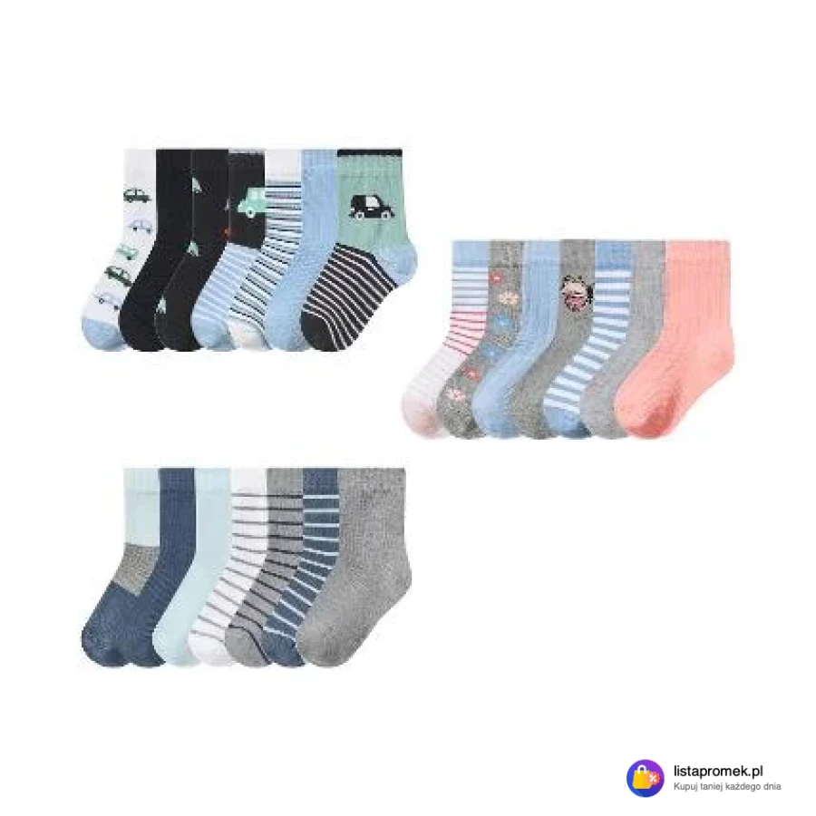 Skarpetki dziecięce z biobawełną, 7 par