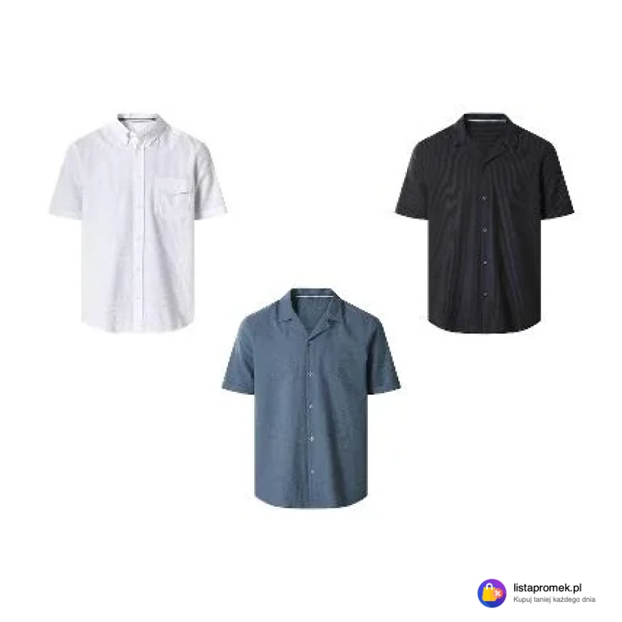 Koszula seersucker męska z bawełny