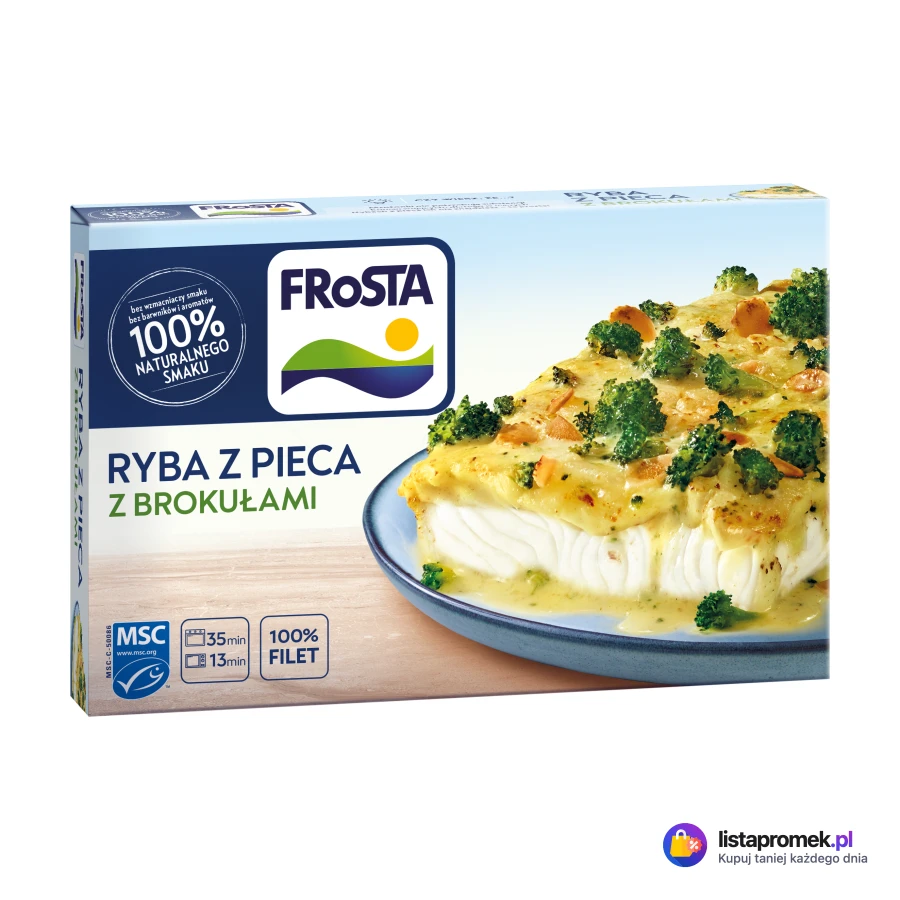 Ryba z pieca, z brokułami, po włosku lub ze szpinakiem