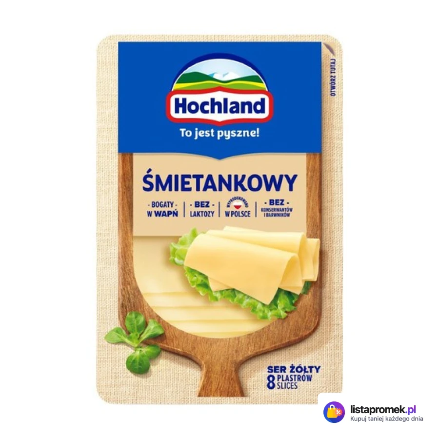 Ser żółty w plastrach Hochland, wybrane rodzaje