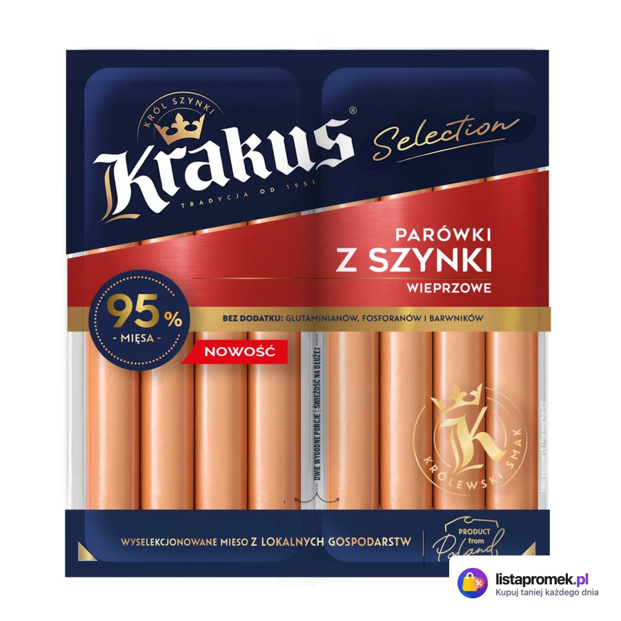 Parówki z piersi kurczaka lub z szynki