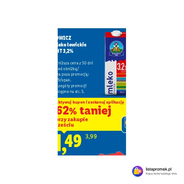 Mleko łowickie UHT 3,2%