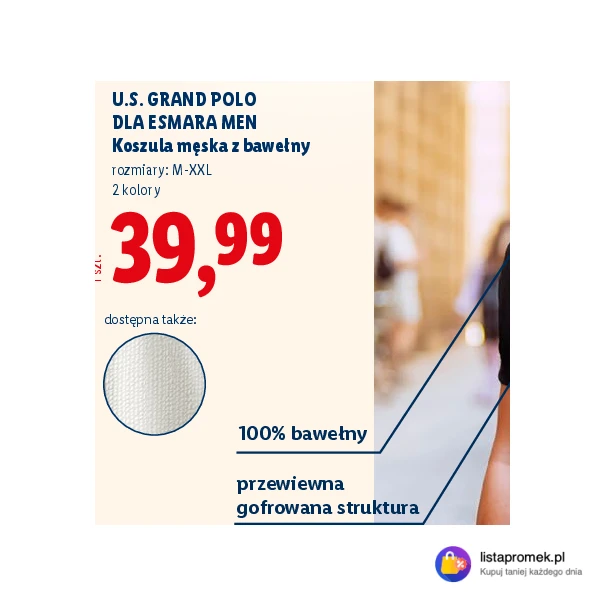 U.S. GRAND POLO DLA ESMARA MEN Koszula męska z bawełny