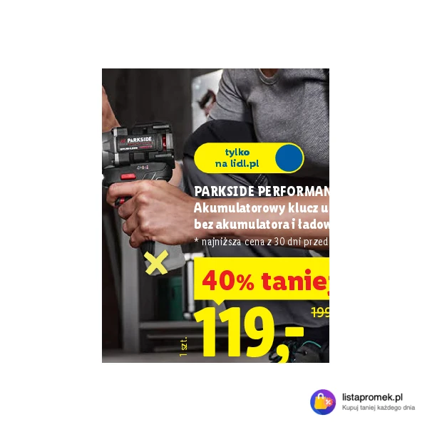 PARKSIDE PERFORMANCE Akumulatorowy klucz udarowy, 12 V, bez akumulatora i ładowarki