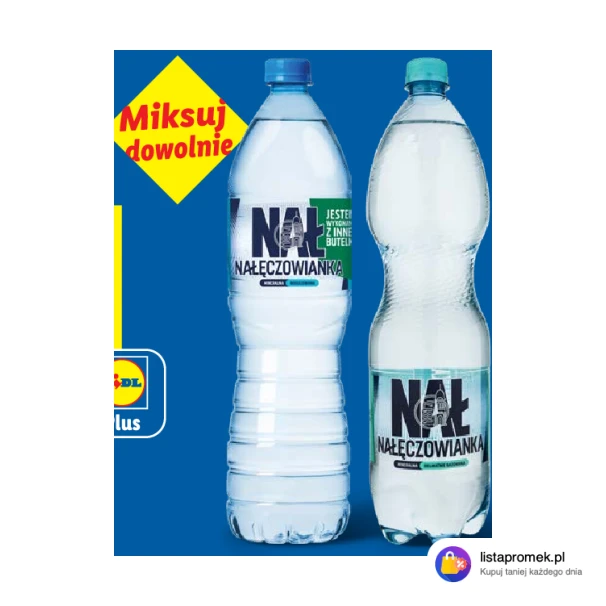 Woda mineralna niegazowana lub delikatnie gazowana