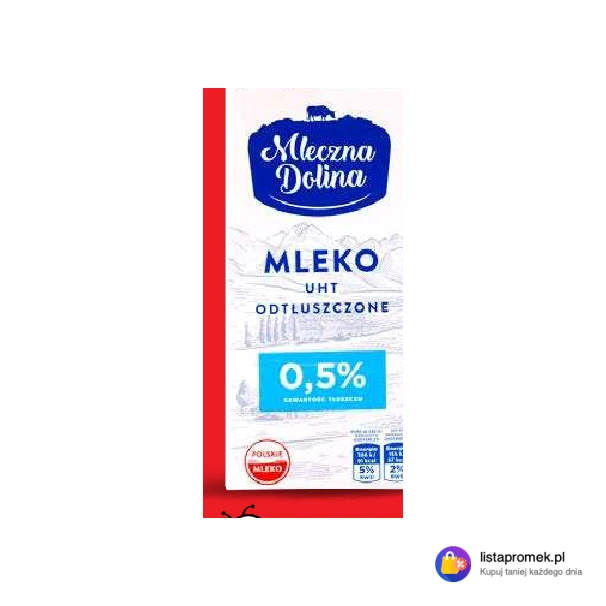 Mleko UHT ODTŁUSZCZONE 0,5%, 1 L