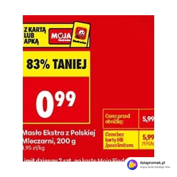 Masło Ekstra z Polskiej Mleczarni, 200 g