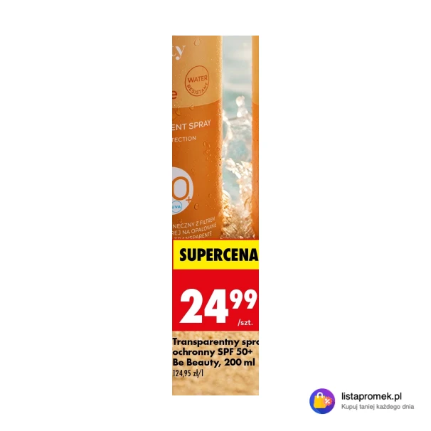 Transparentny spray ochronny SPF 50+