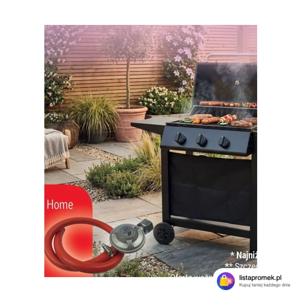 Grill gazowy stal nierdzewna, czarny