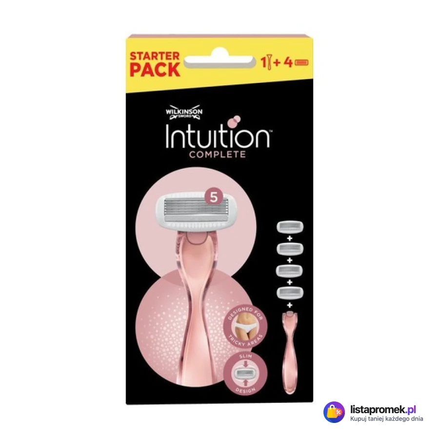 Zestaw Wilkinson Intuition Complete Care: maszynka do golenia i 4 wkłady lub wkład z 5 ostrzami
