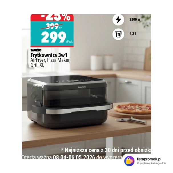 Frytkownica 3w1 AirFryer, Pizza Maker, Grill XL
