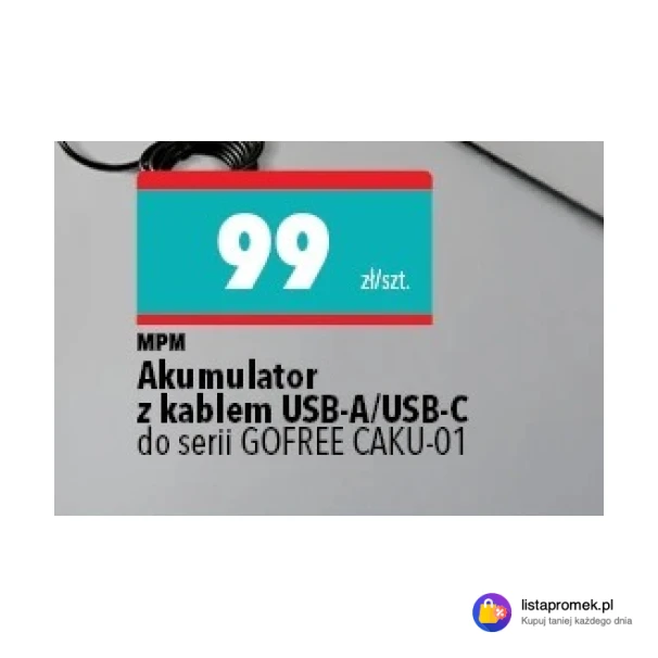 Akumulator z kablem USB-A/USB-C do serii GOFREE CAKU-01