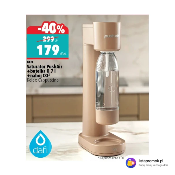 Saturator PushAir +butelka 0,7 l +nabój CO2