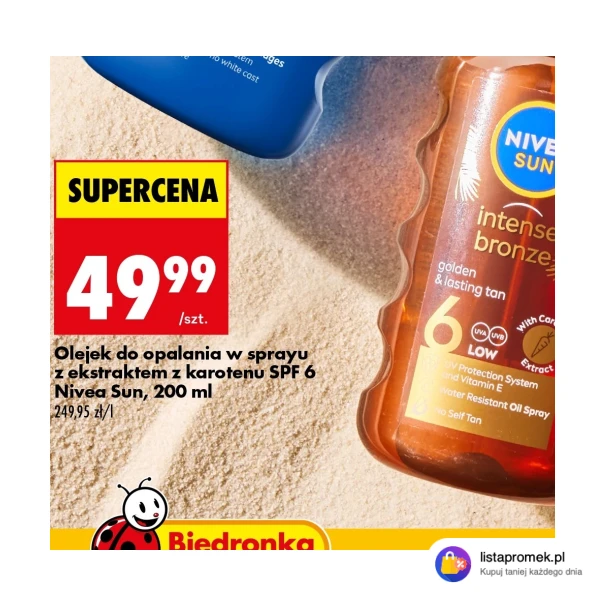 Olejek do opalania w sprayu z ekstraktem z karotenu SPF 6