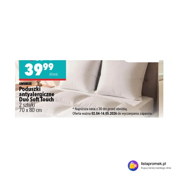 Poduszki antyalergiczne Duo Soft Touch 2 sztuki 70 x 80 cm