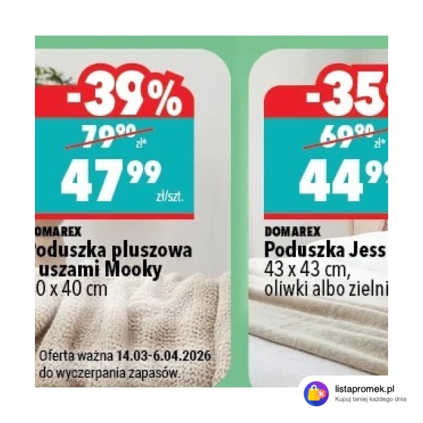 Poduszka pluszowa z uszami Mooky 40 x 40 cm