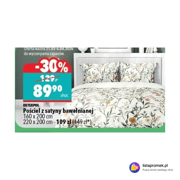 Pościel z satyny bawełnianej 160 x 200 cm