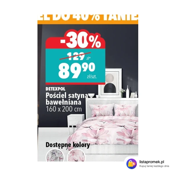 Pościel satyna bawełniana 160 x 200 cm