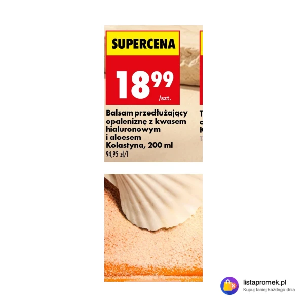 Balsam przedłużający opaleniznę z kwasem hialuronowym i aloesem Kolastyna, 200 ml