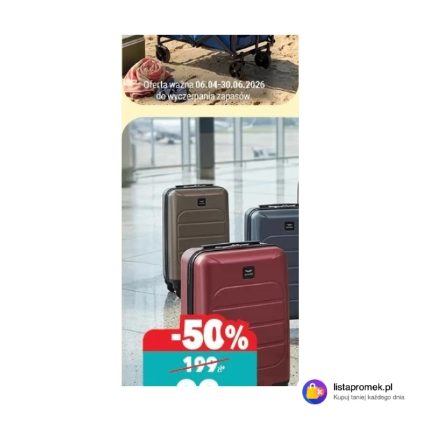 Walizka kabinowa Gannet 46 x 25 x 20 cm z odpinanymi kółkami różne kolory