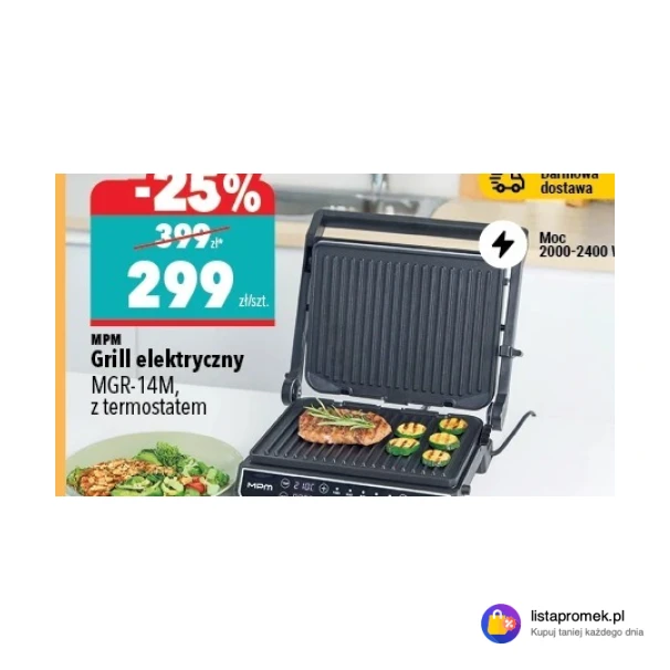 Grill elektryczny MGR-14M, z termostatem