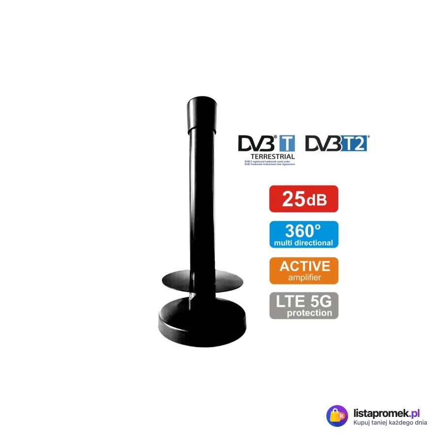Antena aktywna DVB-T2 ANTV 50