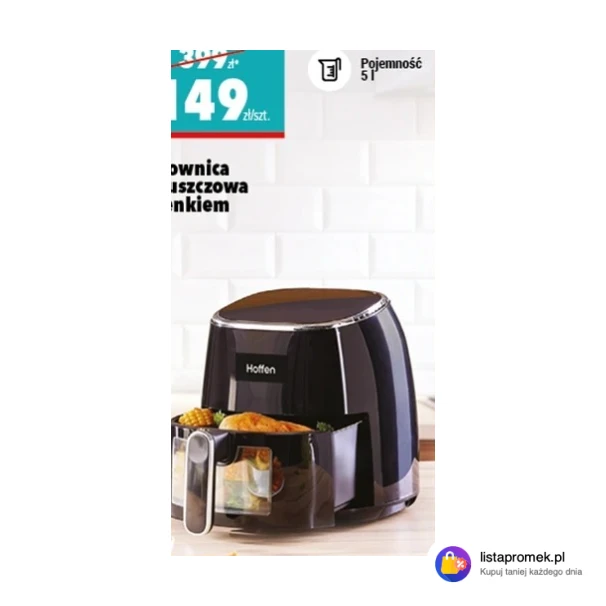 Frytkownica beztłuszczowa z okienkiem czarna