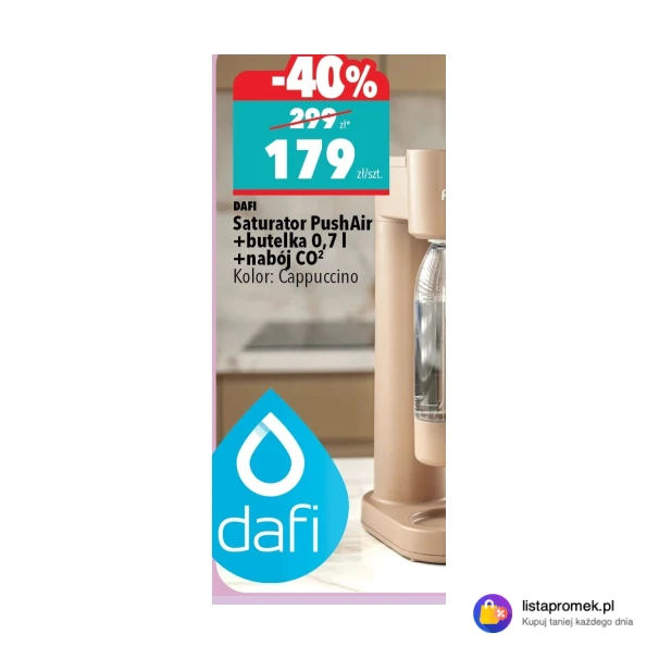 Saturator Push Air +butelka 0,71 +nabój CO2