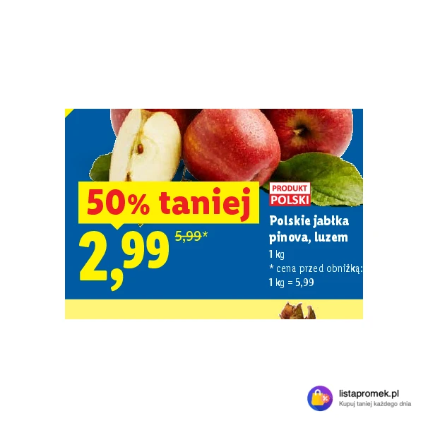 Polskie jabłka pinova, luzem