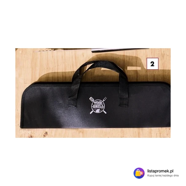 Zestaw akcesoriów do grilla (szpatułka, szczypce, widelec, nóż w etui)