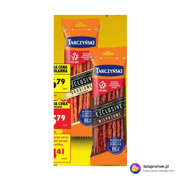 Kabanosy Tarczyński Exclusive, 105 g: drobiowe, wieprzowe
