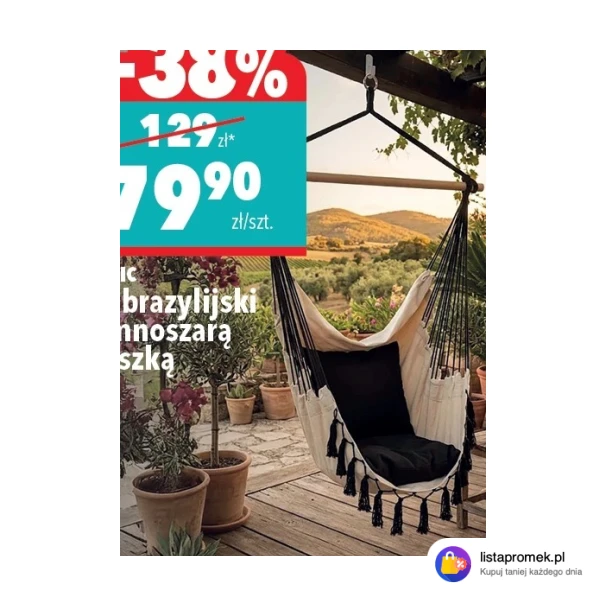 Fotel brazylijski z ciemnoszarą poduszką