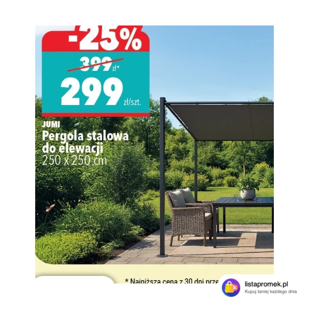 Pergola stalowa do elewacji