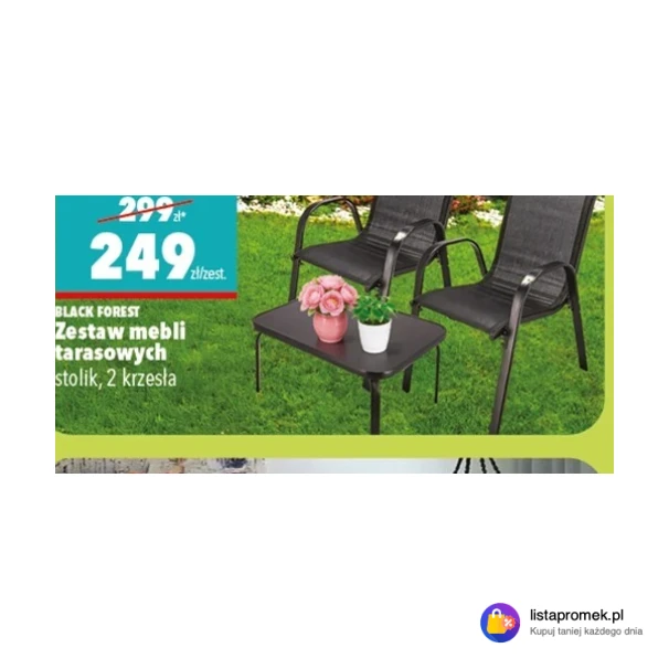 Zestaw mebli tarasowych stolik, 2 krzesła