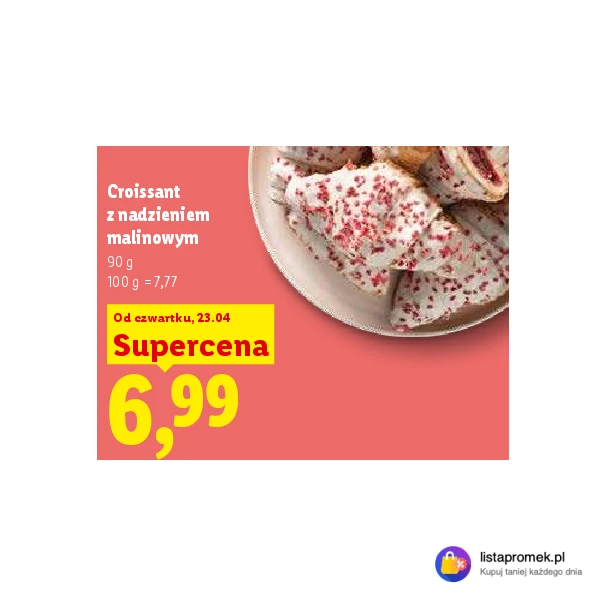 Croissant z nadzieniem malinowym