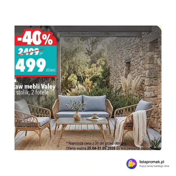 Zestaw mebli Valey sofa, stolik, 2 fotele