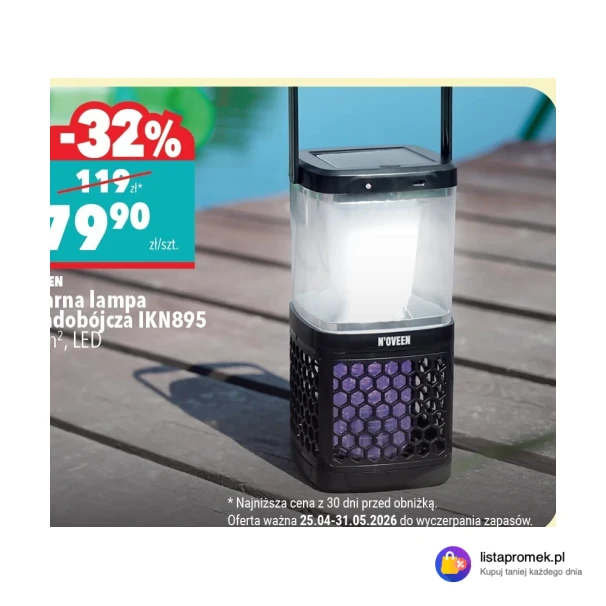 Solarna lampa owadobójcza IKN895 40 m², LED