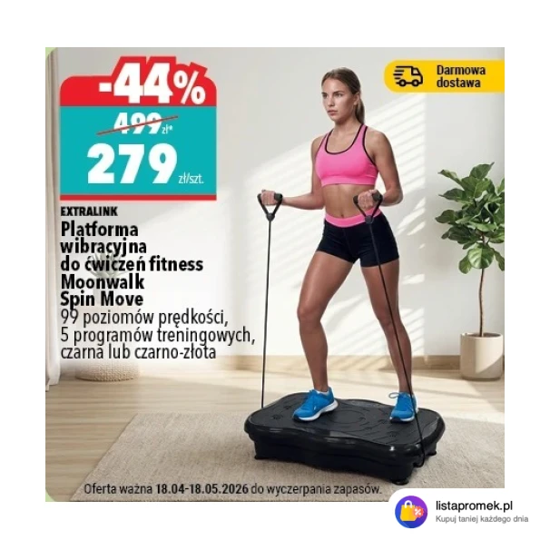 Platforma wibracyjna do ćwiczeń fitness Moonwalk Spin Move