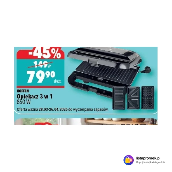 Opiekacz 3 w 1 850 W