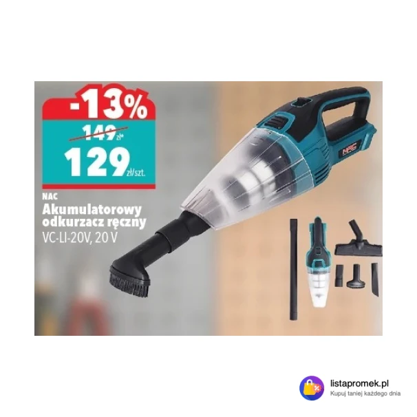 Akumulatorowy odkurzacz ręczny VC-LI-20V, 20 V